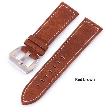 Frosted Cowhide Leather Watch Strap High-end Pure Handmade Thick Thread